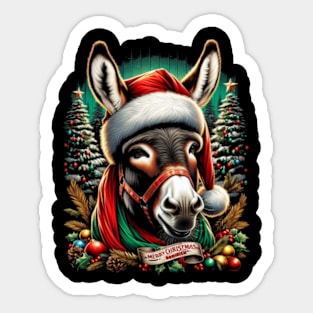 Dominick the Christmas Donkey T-Shirt Collection – Trot into Festive Fun Sticker